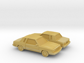 1/160 2X 1985-89 Plymouth Reliant Coupe in Tan Fine Detail Plastic