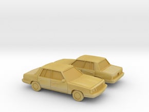 1/160 2X 1985-89 Plymouth Reliant Sedan in Tan Fine Detail Plastic