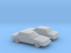 1/160 2X 1985-89 Plymouth Reliant Sedan in Clear Ultra Fine Detail Plastic