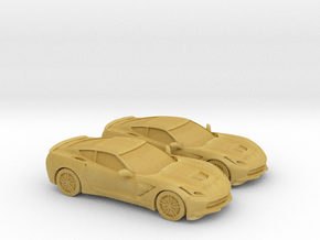 1/148 2X 2014 Chevrolet Corvette Stingray in Tan Fine Detail Plastic