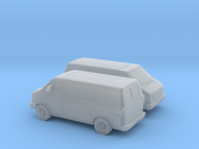 1/160 2X 1986-93 Dodge Ram 150 Delivery Van in Clear Ultra Fine Detail Plastic
