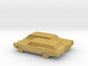 1/160 2X 1966 Pontiac Bonneville Station Wagon in Tan Fine Detail Plastic