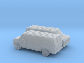 1/160 2X 1975-91 Ford E-Series Delivery Van in Clear Ultra Fine Detail Plastic