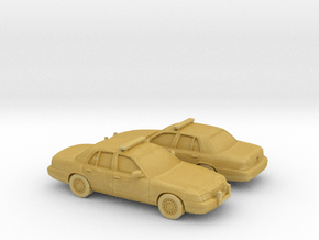 1/200 2X 1998-11 Ford Crown Victoria Police Cruise in Tan Fine Detail Plastic