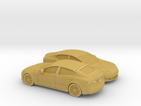 1/148 2X 2012-16 Tesla Model S in Tan Fine Detail Plastic