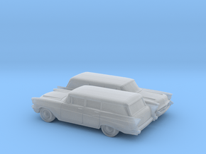 1/160 2X 1957 Chevrolet Bel Air Station Wagon in Clear Ultra Fine Detail Plastic