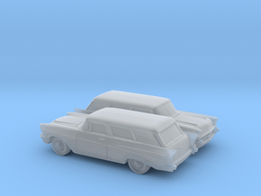 1/160 2X 1957 Chevrolet Bel Air Nomad in Clear Ultra Fine Detail Plastic