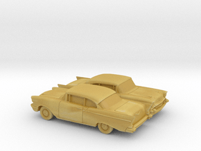 1/160 2X 1957 Chevrolet One Fifty Coupe in Tan Fine Detail Plastic