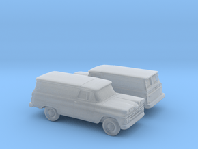 1/160 2X 1960/61 Chevy PanelVan Horizontal Devided in Clear Ultra Fine Detail Plastic