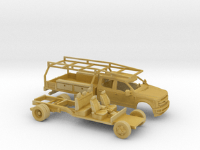 1-87 2017 Ford F-Series Contractor Bed Dually Kit in Tan Fine Detail Plastic