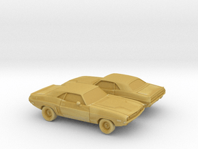 1/160 2X 1971 Dodge Challenger in Tan Fine Detail Plastic