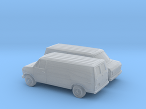1/120 2X 1975-91 Ford E-Series Delivery Van in Clear Ultra Fine Detail Plastic