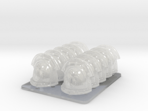 Celestial Lions v3 Iron Shoulderpads in Clear Ultra Fine Detail Plastic