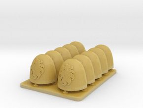 Celestial Lions v6 Smooth Shoulderpads in Tan Fine Detail Plastic