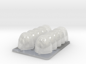 Celestial Lions v6 Smooth Shoulderpads in Clear Ultra Fine Detail Plastic