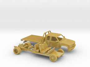 1/160 1990-98 Chevrolet ExtCab Dually Flatbed Kit in Tan Fine Detail Plastic