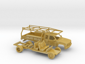 1/87 1990-98 Chevy Cheyenne Ext Cab Contractor Kit in Tan Fine Detail Plastic