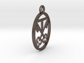 armorial bearings pendant in Polished Bronzed Silver Steel
