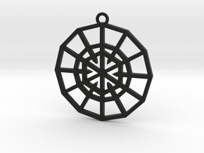 Resurrection Emblem 01 Medallion (Sacred Geometry) in Black Natural Versatile Plastic