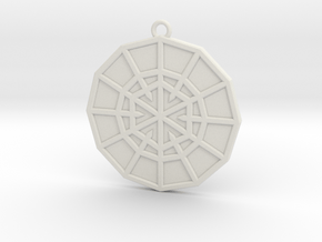 Resurrection Emblem 02 Medallion (Sacred Geometry) in White Natural Versatile Plastic