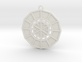 Resurrection Emblem 03 Medallion (Sacred Geometry) in White Natural Versatile Plastic