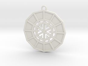 Resurrection Emblem 05 Medallion (Sacred Geometry) in White Natural Versatile Plastic