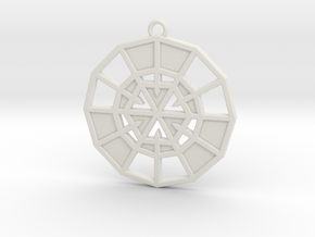 Resurrection Emblem 08 Medallion (Sacred Geometry) in White Natural Versatile Plastic
