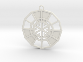 Resurrection Emblem 09 Medallion (Sacred Geometry) in White Natural Versatile Plastic