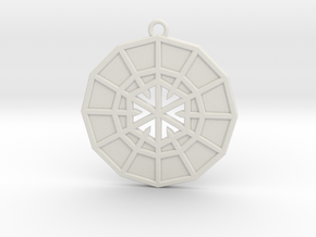 Resurrection Emblem 10 Medallion (Sacred Geometry) in White Natural Versatile Plastic