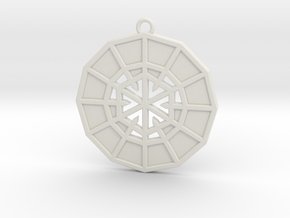 Resurrection Emblem 12 Medallion (Sacred Geometry) in White Natural Versatile Plastic