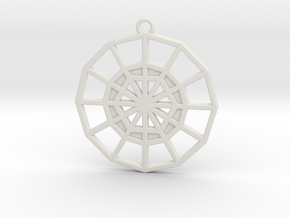 Restoration Emblem 04 Medallion (Sacred Geometry) in White Natural Versatile Plastic