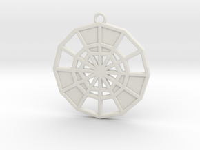 Restoration Emblem 09 Medallion (Sacred Geometry) in White Natural Versatile Plastic