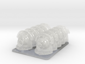 Space Vikings V3 Iron Shoulder Pads in Clear Ultra Fine Detail Plastic