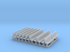 Cement Benches, HO Scale, 10 + 6 doubles in Clear Ultra Fine Detail Plastic
