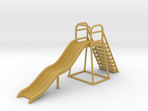 Children's Wave Slide, Dollhouse Miniature (1:48) in Tan Fine Detail Plastic