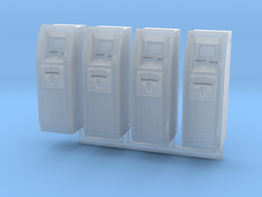 SlimCash 200 ATMs x4, HO Scale (1:87) in Clear Ultra Fine Detail Plastic