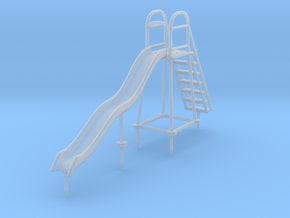 Children's Wave Slide, S Scale (1:64) in Clear Ultra Fine Detail Plastic