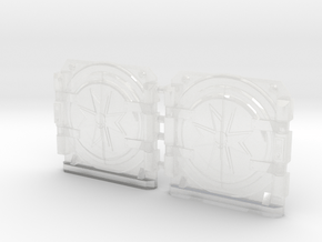 Space Templar V1 Round Style Lt. Tank Door Kit in Clear Ultra Fine Detail Plastic