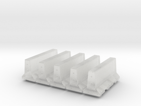 5 X 28mm Concrete Barriers in Clear Ultra Fine Detail Plastic