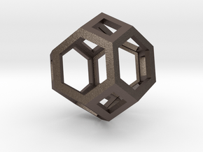 Truncated octahedron in Polished Bronzed Silver Steel