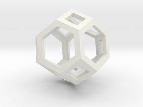 Truncated octahedron in White Natural Versatile Plastic