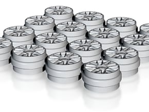 1/64 Scale M Performance Wheels 9mm Dia - 4 sets in Clear Ultra Fine Detail Plastic