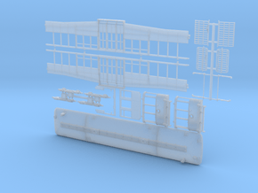 HO LA Railway Sowbelly with fenders in Clear Ultra Fine Detail Plastic
