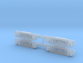 HO Hollywood car sideframes in Clear Ultra Fine Detail Plastic