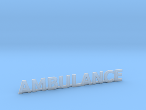 Ambulance letters met steun 86 mm in Clear Ultra Fine Detail Plastic