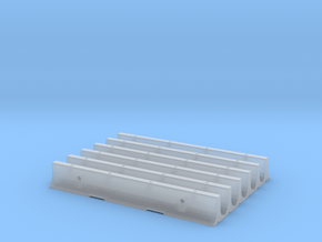 20' CalTrans Type K-Rail Concrete Barrier (6) in Clear Ultra Fine Detail Plastic