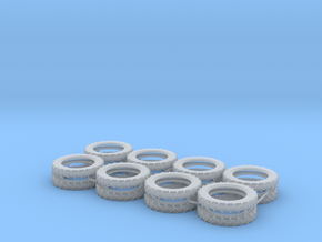 1:87 HO Pneumatic Tractor Tires 8 pair in Clear Ultra Fine Detail Plastic