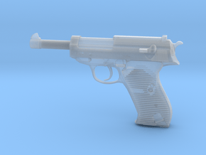 1/4 Scale Walthers P38 Pistol  in Clear Ultra Fine Detail Plastic