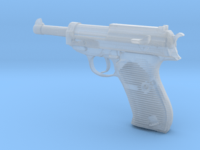 1/6 Scale Walthers P38 Pistol in Clear Ultra Fine Detail Plastic