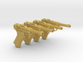 1/18 Scale Luger 4 Pack in Tan Fine Detail Plastic